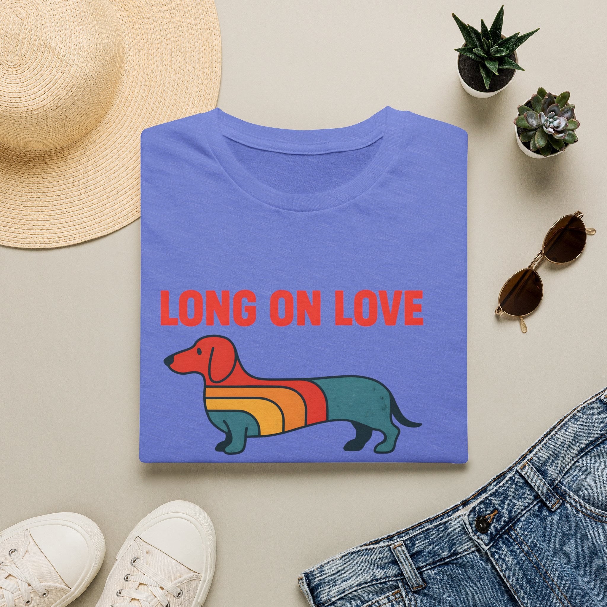 Retro Rainbow Dachshund T-Shirt