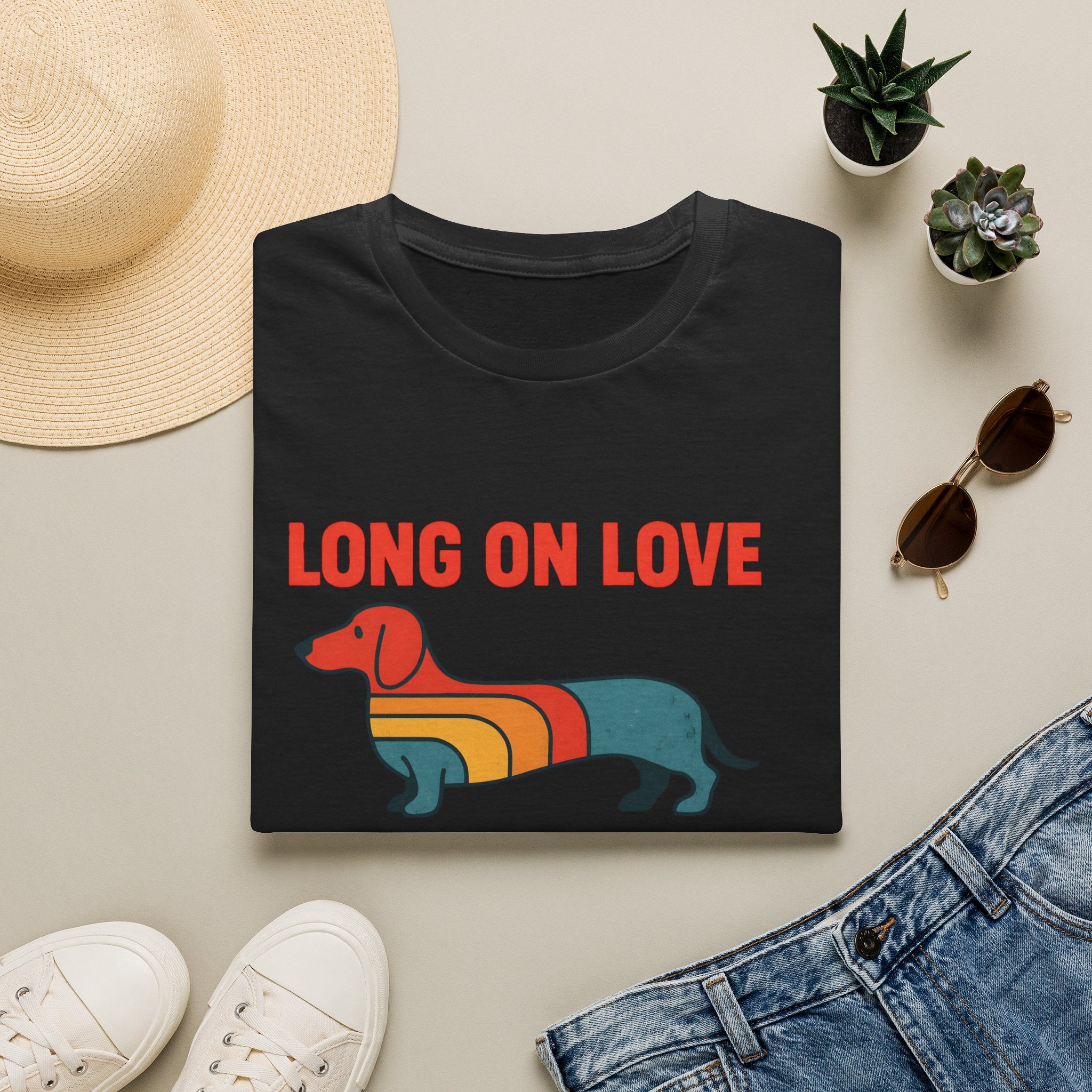 Retro Rainbow Dachshund T-Shirt