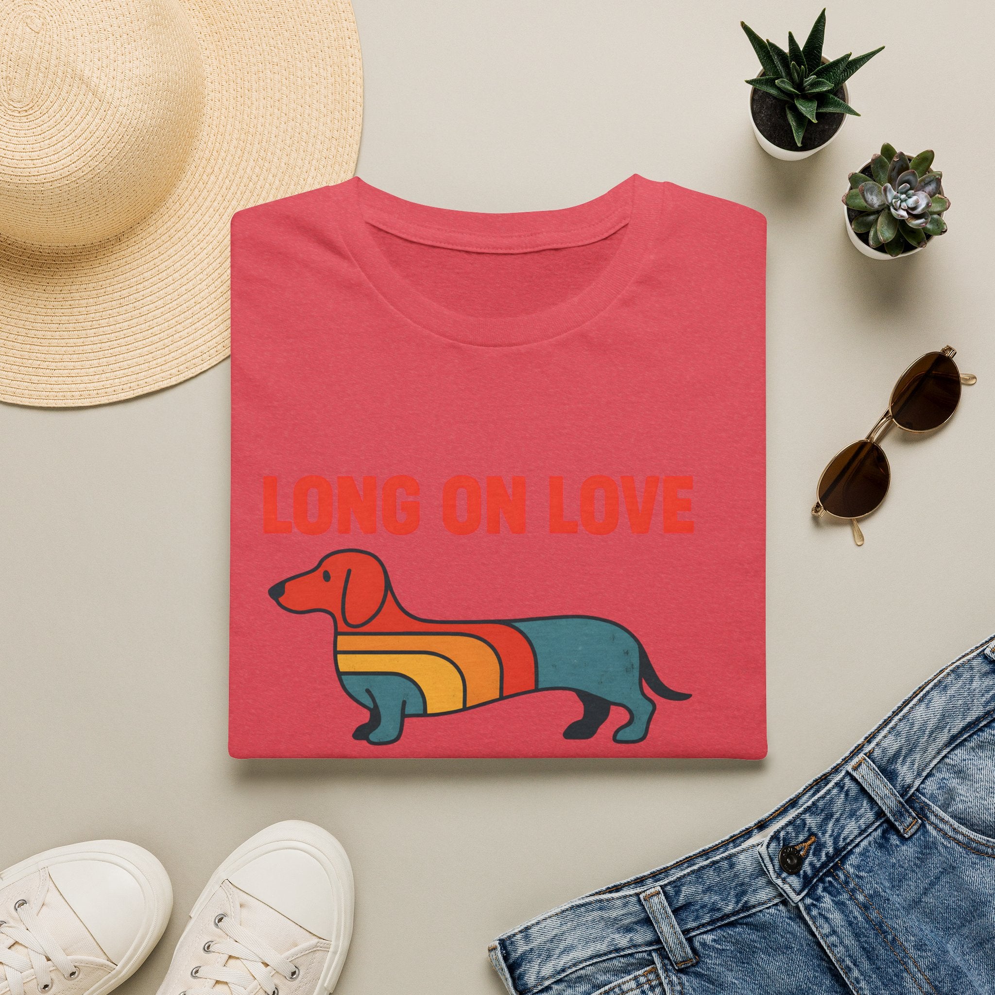 Retro Rainbow Dachshund T-Shirt