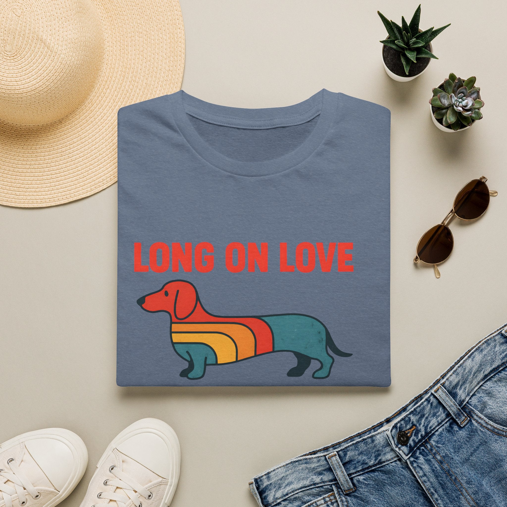 Retro Rainbow Dachshund T-Shirt