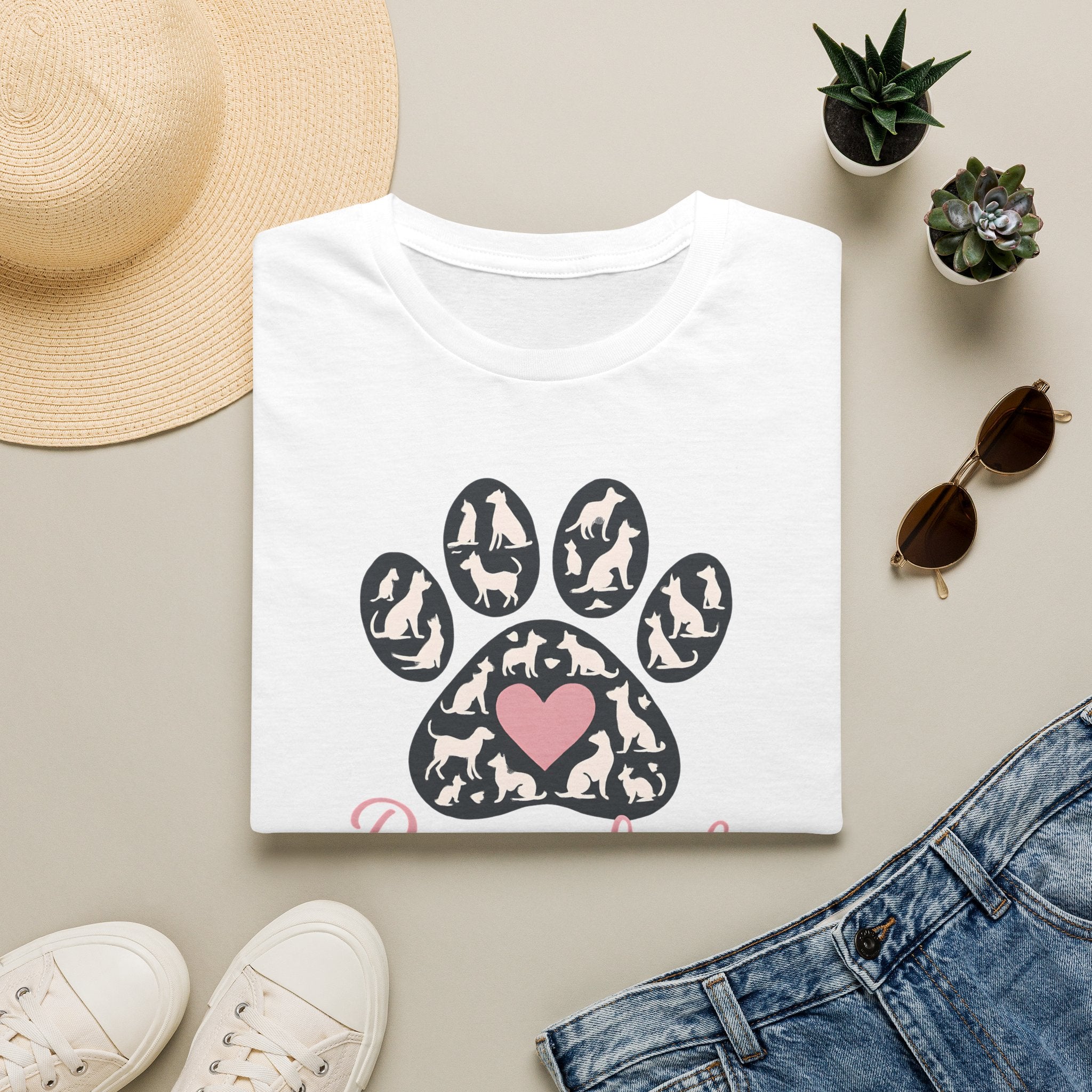 Rescue Love Paw Print T-Shirt