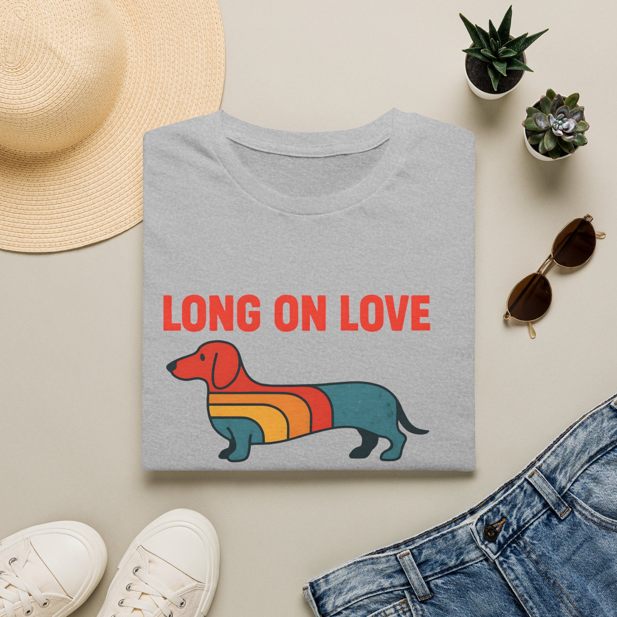 Retro Rainbow Dachshund T-Shirt