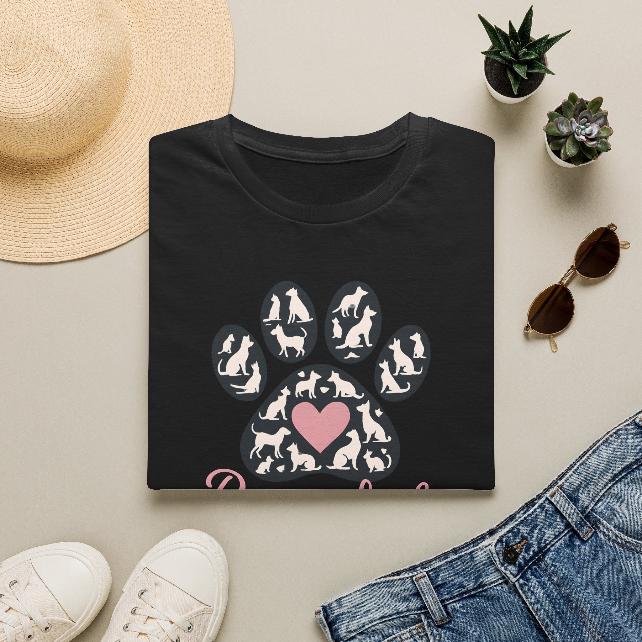 Rescue Love Paw Print T-Shirt
