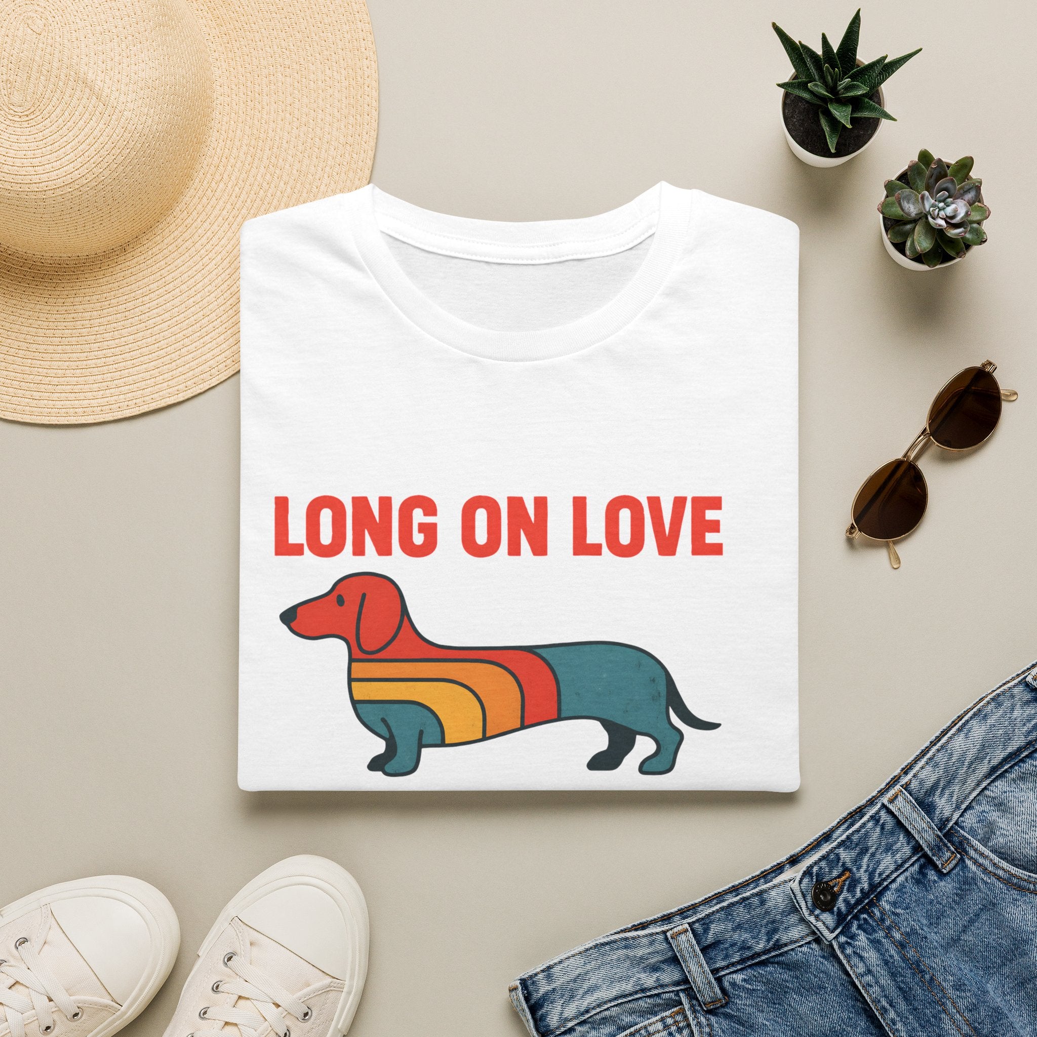 Retro Rainbow Dachshund T-Shirt