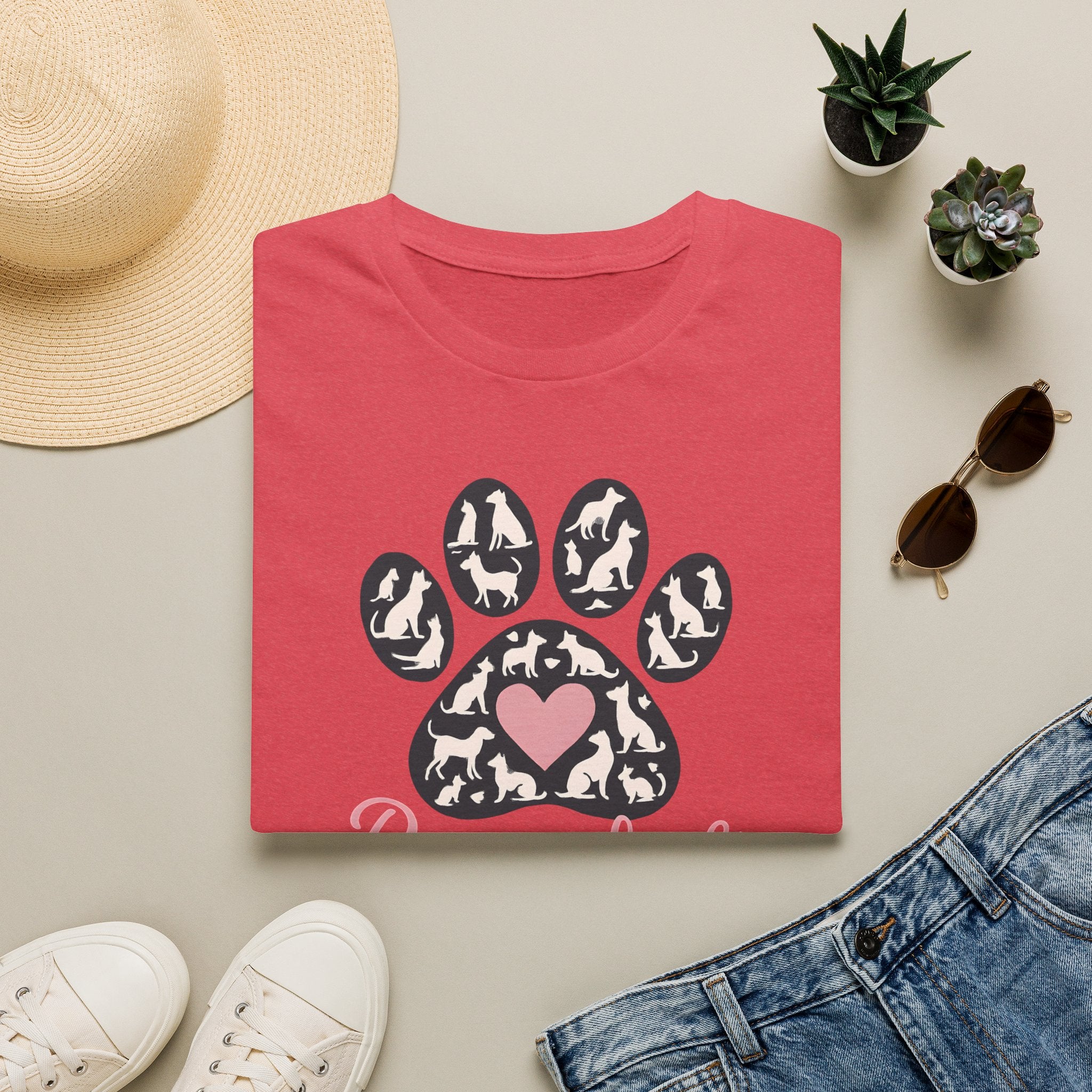 Rescue Love Paw Print T-Shirt