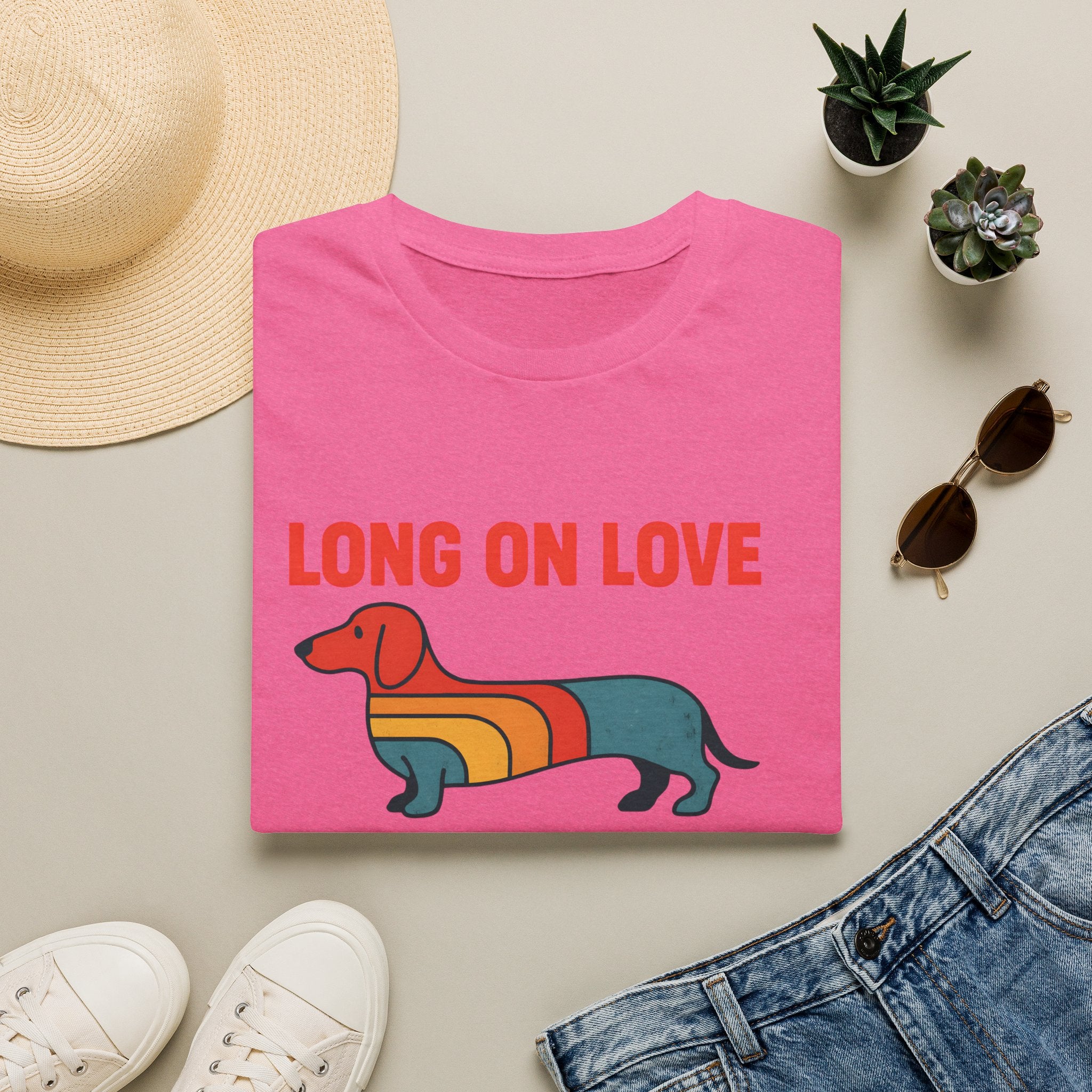 Retro Rainbow Dachshund T-Shirt