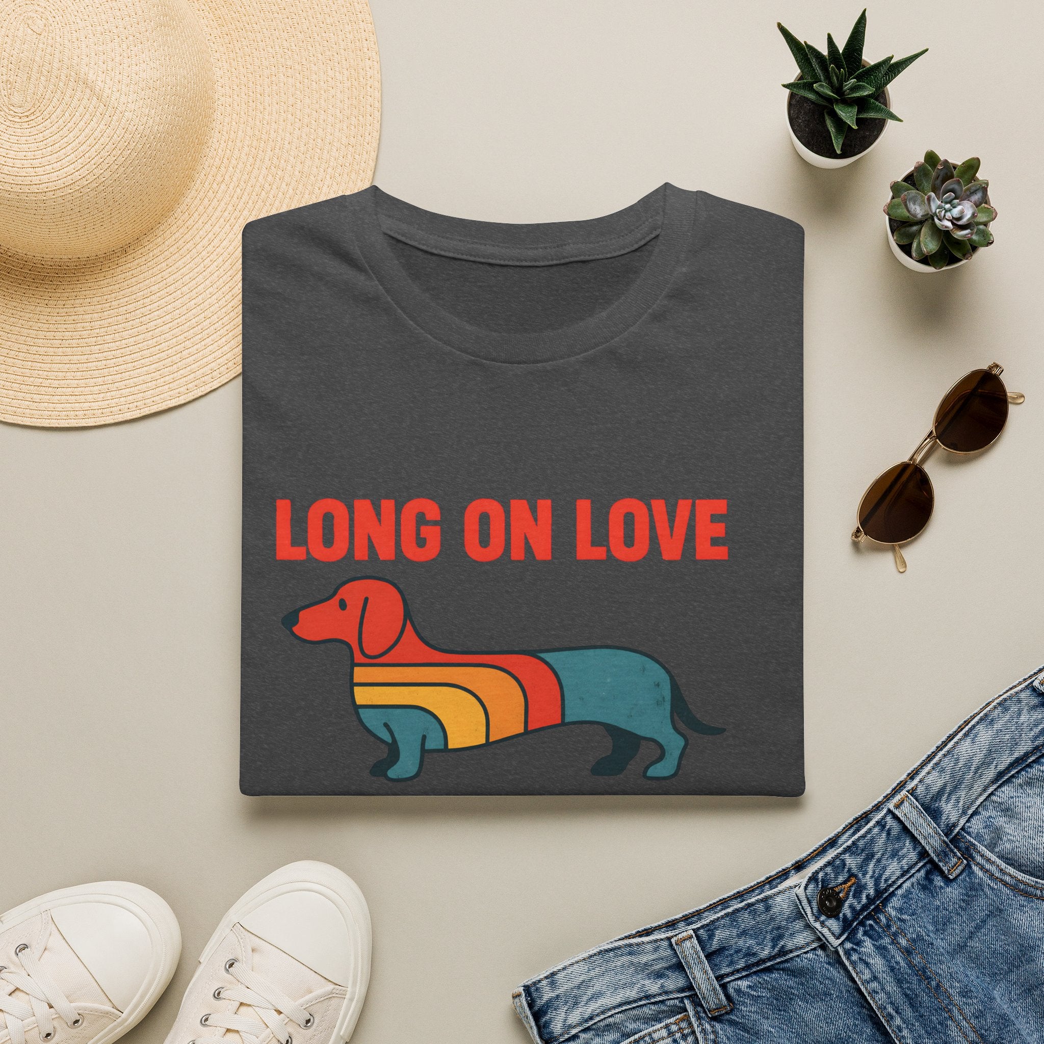 Retro Rainbow Dachshund T-Shirt